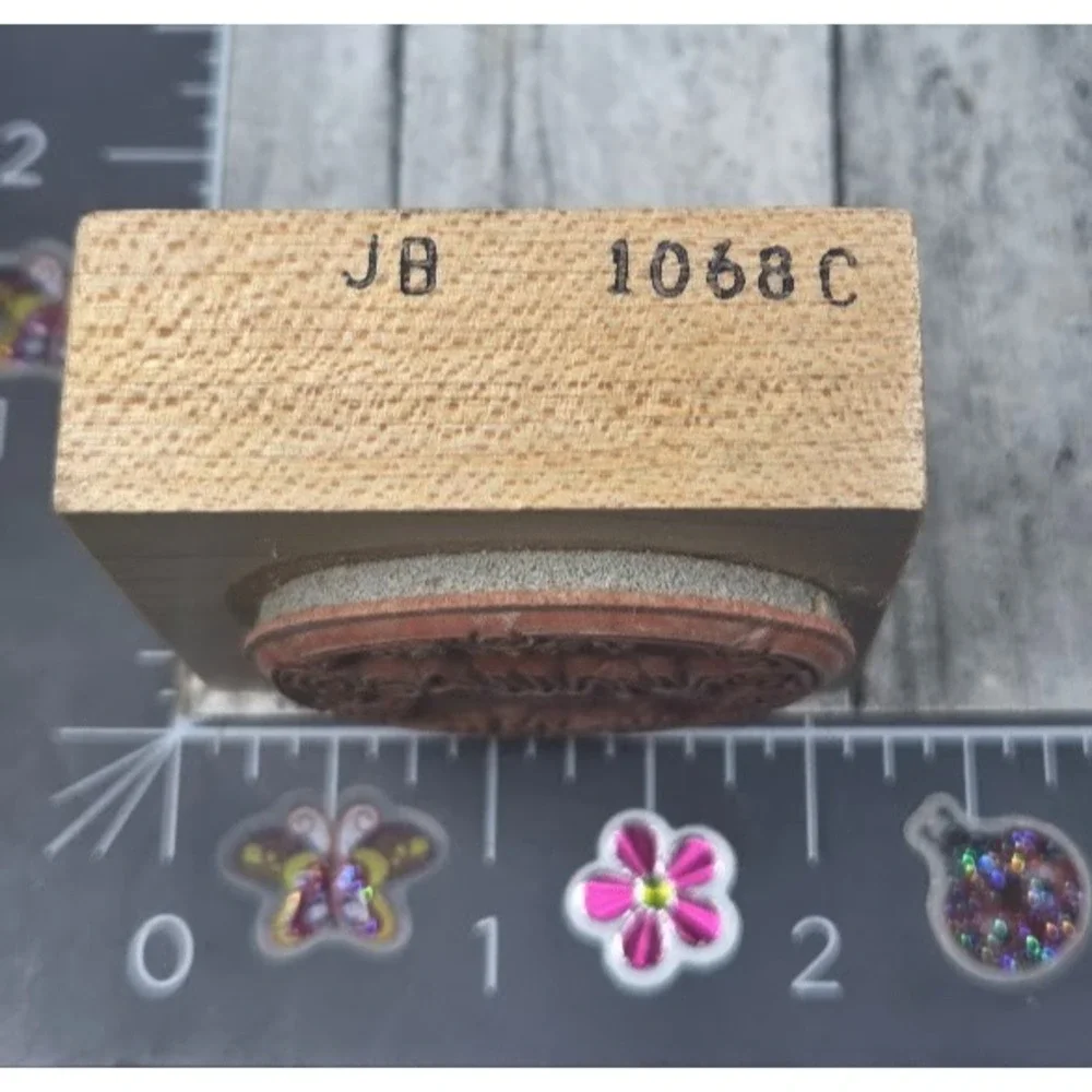 Be Mine Heart Floral Framed Hearts 1068C Script Rubber Stamp Wood #Q15